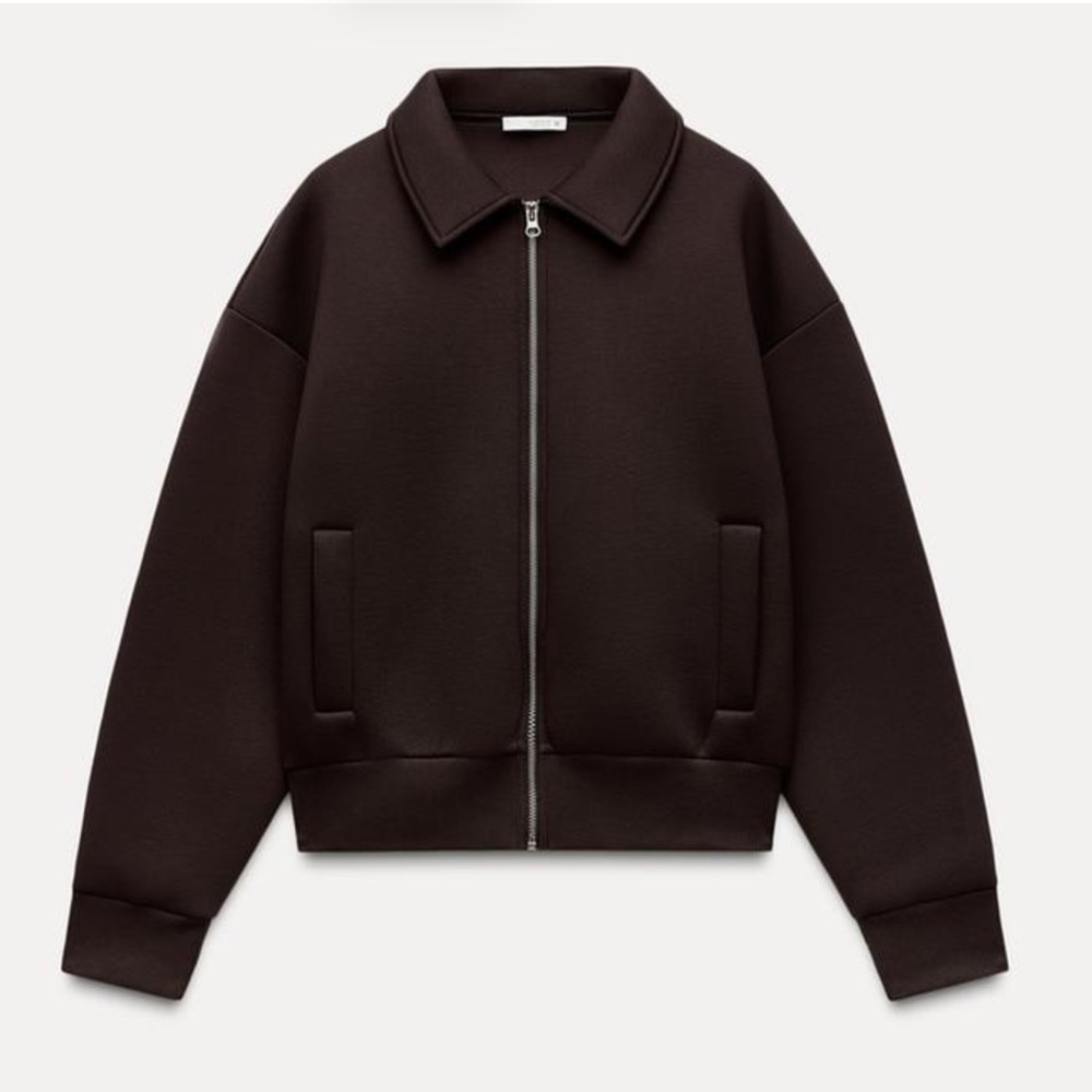 Dark Brown Zip-Up Jacket